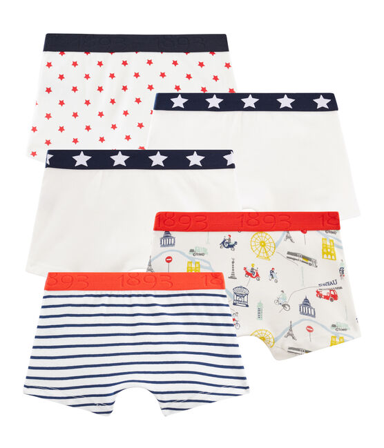 Petit Bateau Boys 5 Pack Boxers Gifted Box Style 56173 Sizes 2-12